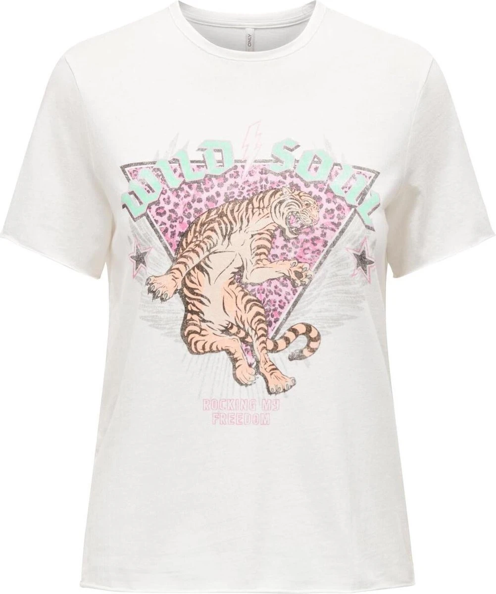 Only T-shirt Onllizzy S/s Tiger Top Box Cs Jrs 15292072 Cloud Dancer/wild Soul Dames Maat - M 3 Only T-shirt Onllizzy S/s Tiger Top Box Cs Jrs 15292072 Cloud Dancer/wild Soul Dames Maat - M
