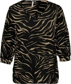 Only Carmakoma Carnova Lolli Top Zwart Zebraprint Maat 42