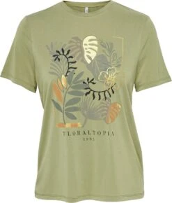 Only T-shirt Onlfree S/s Modal Print Top Box Jrs 15286665 Aloe/topia Dames Maat - M