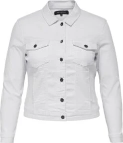 ONLY CARMAKOMA CARWESPA LS JACKET WHITE DNM Dames Jas - Maat 44