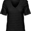 Only T-shirt Onlrosaline S/s Puff Top Cs Jrs 15293337 Black Dames Maat - XXL -Only 1075x1200