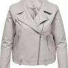 ONLY CARMAKOMA CARVERA FAUX LEATHER BIKER OTW Dames Jas - Maat 50