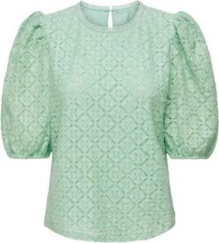 Only T-shirt Onlalessa Short Lace Puff Top Wvn 15296142 Mist Green Dames Maat - XS