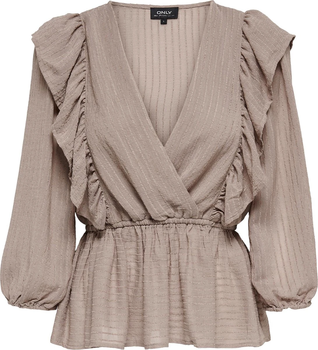 Only Blouse Onllondon 3/4 Ruffle Top Noos Wvn 15239286 Mocha Meri Dames Maat - L 3 Only Blouse Onllondon 3/4 Ruffle Top Noos Wvn 15239286 Mocha Meri Dames Maat - L