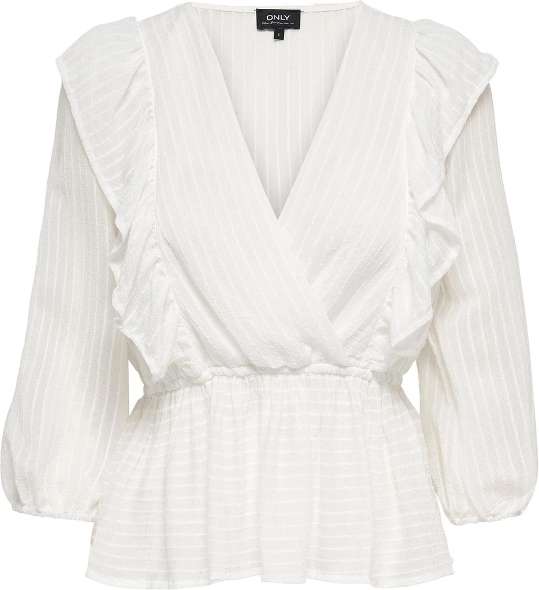 Only Blouse Onllondon 3/4 Ruffle Top Noos Wvn 15239286 Cloud Dancer Dames Maat - XL 3 Only Blouse Onllondon 3/4 Ruffle Top Noos Wvn 15239286 Cloud Dancer Dames Maat - XL