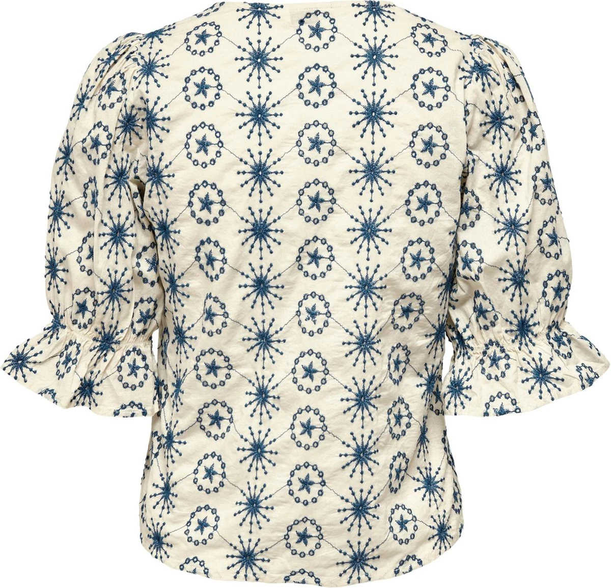 Only Blouse Onljasmin Ss Emb Top Wvn 15252580 Creme/moonlight Dames Maat - S 5 Only Blouse Onljasmin Ss Emb Top Wvn 15252580 Creme/moonlight Dames Maat - S - Afbeelding 3