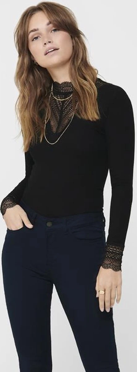 Only T-shirt Onltilde L/s High Neck Lace Top Jrs 15207788 Cloud Dancer Dames Maat - L 13 Only T-shirt Onltilde L/s High Neck Lace Top Jrs 15207788 Cloud Dancer Dames Maat - L - Afbeelding 11