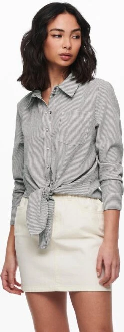 ONLY ONLLECEY LS KNOT SHIRT NOOS WVN Dames Blouse - Maat M -Only 448x1200 2