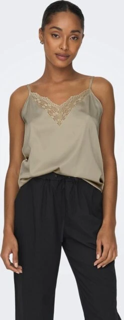 Only ONLVICTORIA SL LACE MIX SINGLET - Creme Beige 14 Only ONLVICTORIA SL LACE MIX SINGLET - Creme Beige -Only 464x1200 1