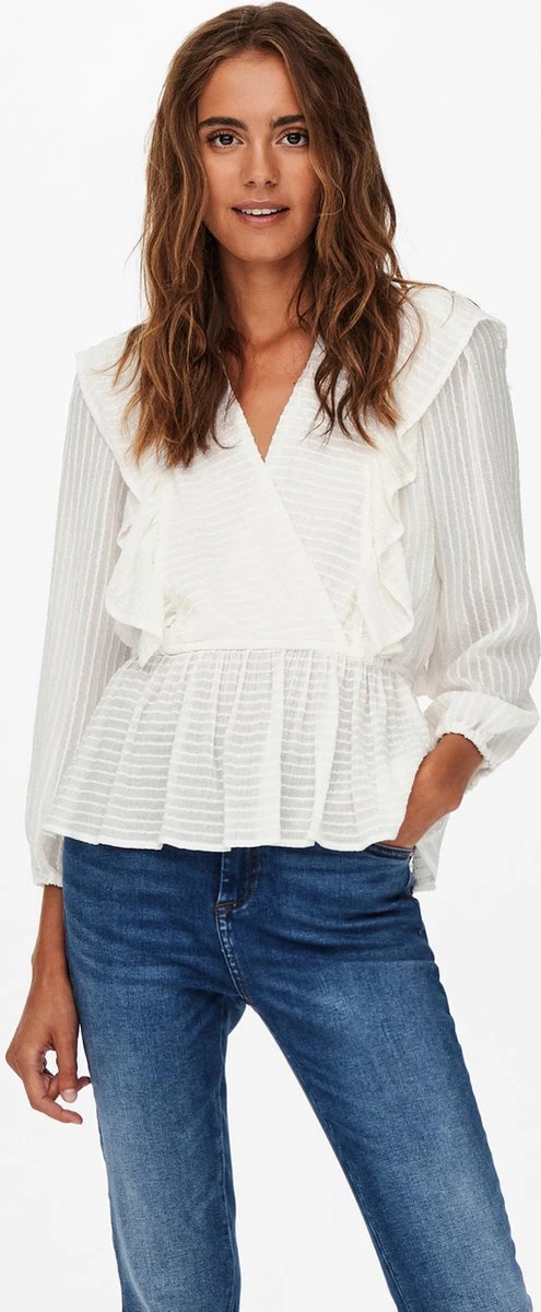 Only Blouse Onllondon 3/4 Ruffle Top Noos Wvn 15239286 Cloud Dancer Dames Maat - S 6 Only Blouse Onllondon 3/4 Ruffle Top Noos Wvn 15239286 Cloud Dancer Dames Maat - S - Afbeelding 4