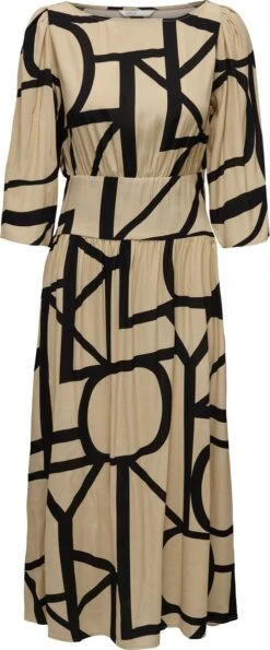 ONLY ONLAVA 3/4 MIDI DRESS PTM Dames Jurk - Maat XL