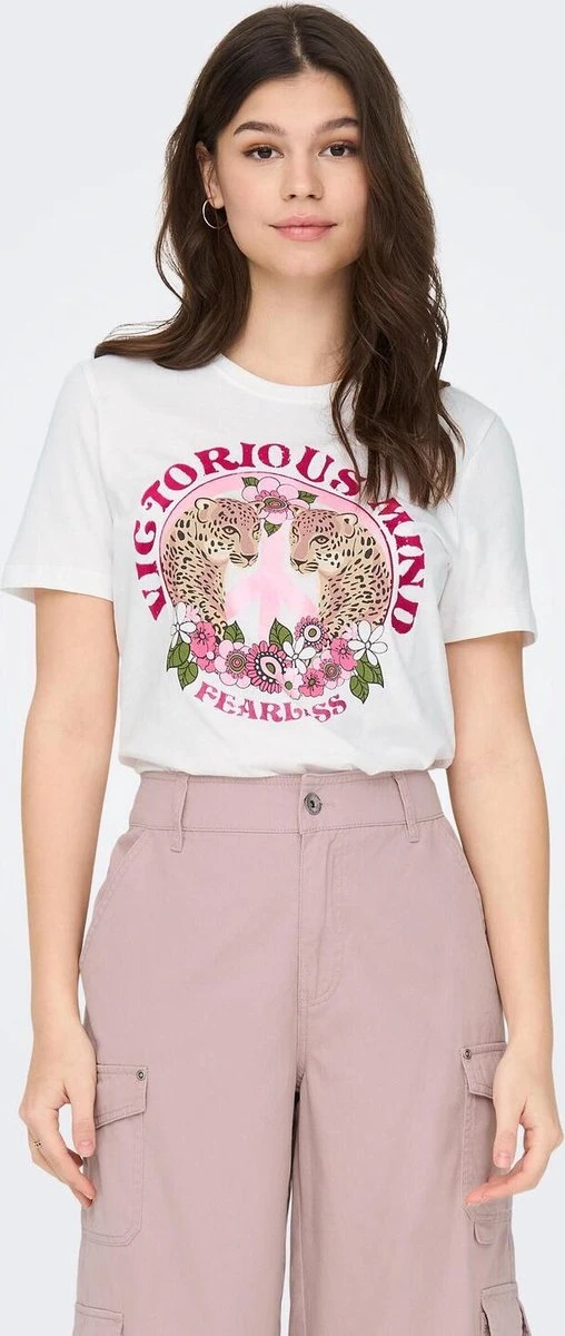 Only T-shirt Onllenni Reg S/s Wild Top Box Jrs 15290640 Cloud Dancer/victorious Dames Maat - L 8 Only T-shirt Onllenni Reg S/s Wild Top Box Jrs 15290640 Cloud Dancer/victorious Dames Maat - L - Afbeelding 6