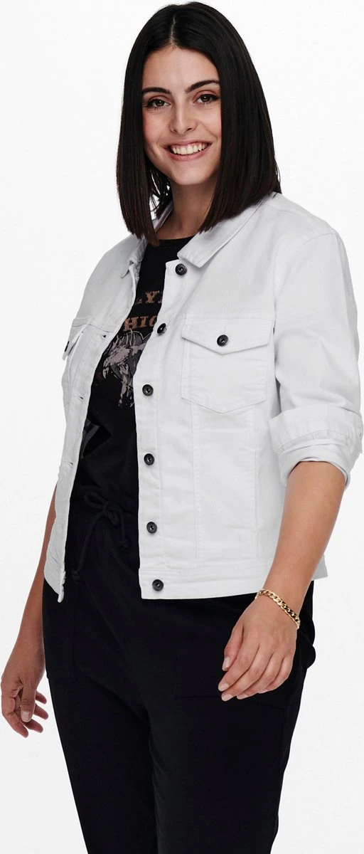 ONLY CARMAKOMA CARWESPA LS JACKET WHITE DNM Dames Jas - Maat 44 5 ONLY CARMAKOMA CARWESPA LS JACKET WHITE DNM Dames Jas - Maat 44 - Afbeelding 3