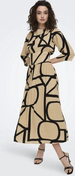 ONLY ONLAVA 3/4 MIDI DRESS PTM Dames Jurk - Maat S -Only 513x1200 1