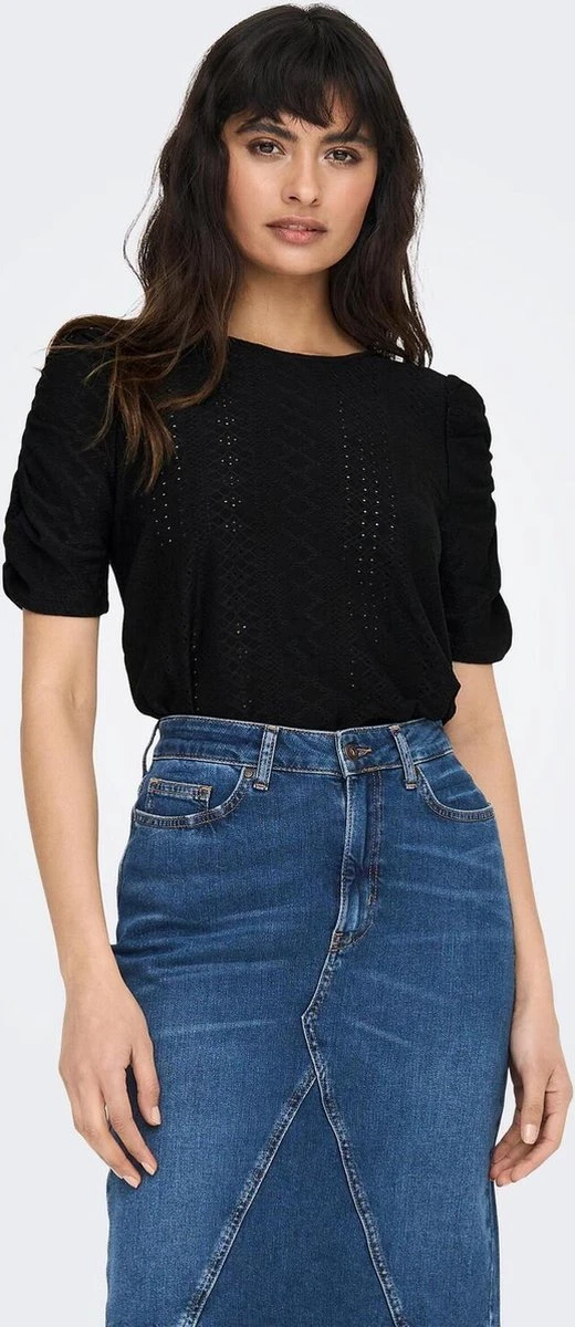 Only T-shirt Onlsandra S/s Puff Top Jrs 15289686 Black Dames Maat - M 5 Only T-shirt Onlsandra S/s Puff Top Jrs 15289686 Black Dames Maat - M - Afbeelding 3