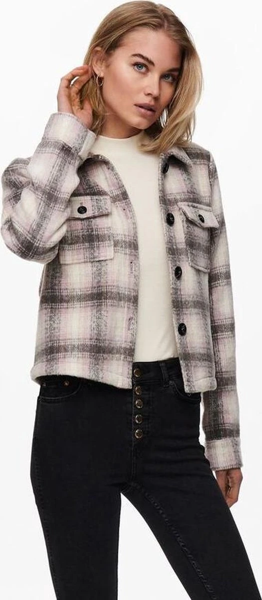 ONLY ONLLOU SHORT CHECK JACKET OTW NOOS Dames Jas - Maat S 5 ONLY ONLLOU SHORT CHECK JACKET OTW NOOS Dames Jas - Maat S - Afbeelding 3