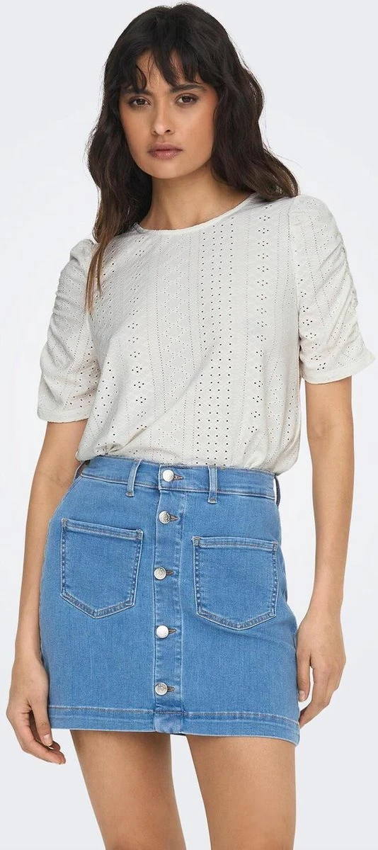 Only T-shirt Onlsandra S/s Puff Top Jrs 15289686 Cloud Dancer Dames Maat - M 5 Only T-shirt Onlsandra S/s Puff Top Jrs 15289686 Cloud Dancer Dames Maat - M - Afbeelding 3