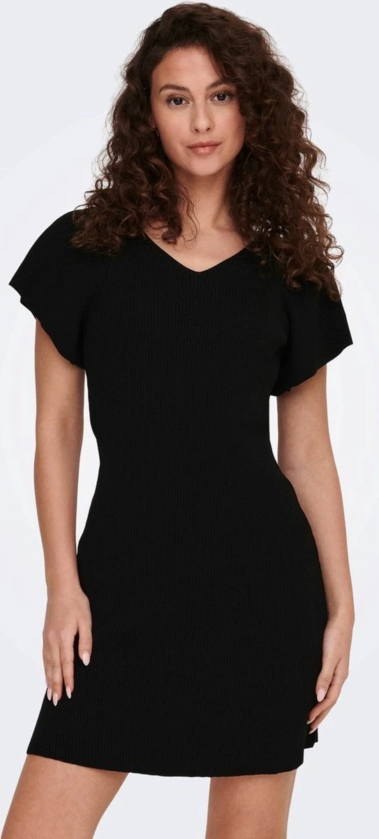 Only ONLLEELO SS VN DRESS - Black Black 3 Only ONLLEELO SS VN DRESS - Black Black