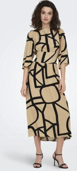 ONLY ONLAVA 3/4 MIDI DRESS PTM Dames Jurk - Maat S -Only 545x1200 1