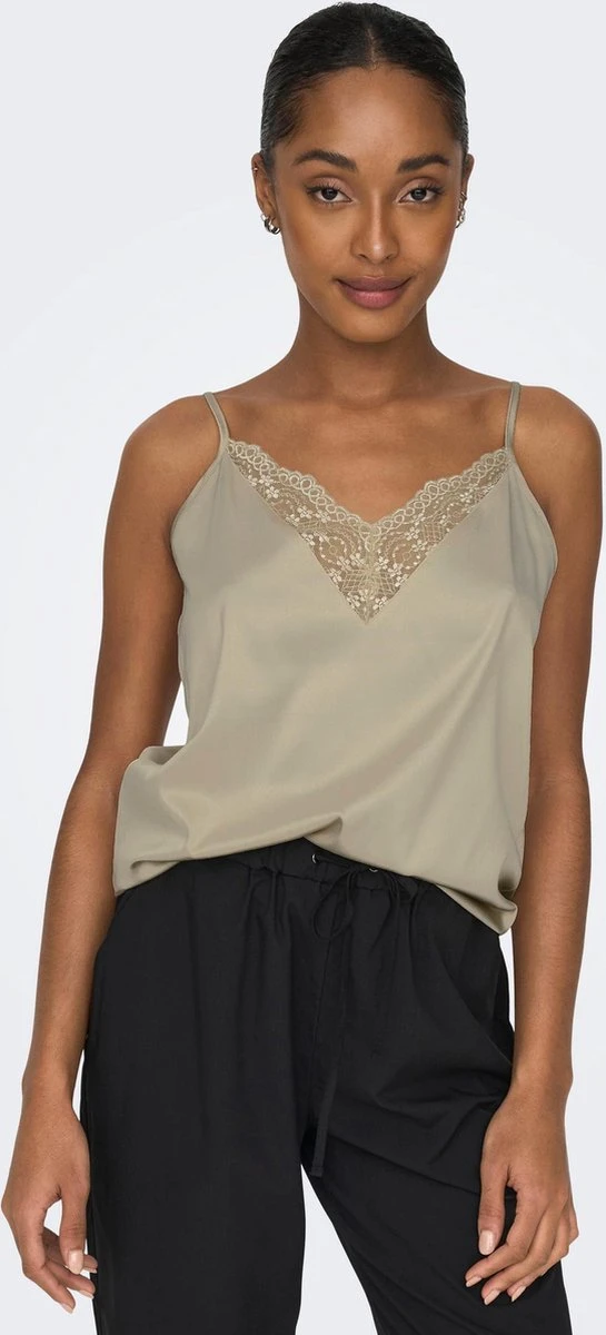 Only ONLVICTORIA SL LACE MIX SINGLET - Creme Beige 10 Only ONLVICTORIA SL LACE MIX SINGLET - Creme Beige - Afbeelding 8
