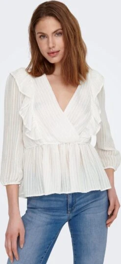 Only Blouse Onllondon 3/4 Ruffle Top Noos Wvn 15239286 Cloud Dancer Dames Maat - XL 13 Only Blouse Onllondon 3/4 Ruffle Top Noos Wvn 15239286 Cloud Dancer Dames Maat - XL -Only 551x1200 4