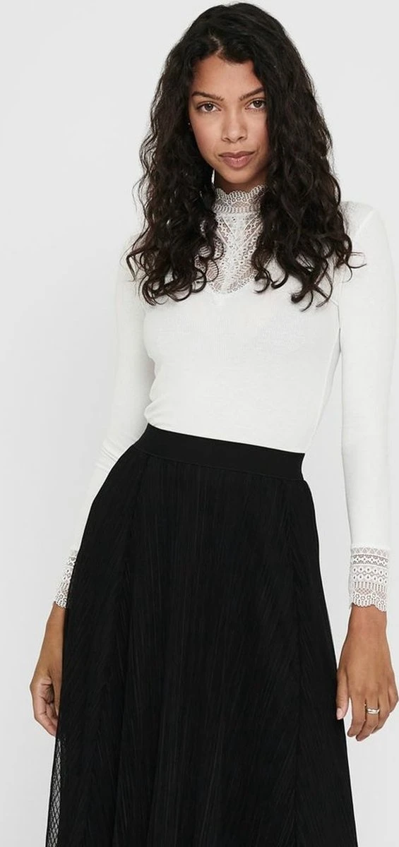 Only T-shirt Onltilde L/s High Neck Lace Top Jrs 15207788 Cloud Dancer Dames Maat - L 7 Only T-shirt Onltilde L/s High Neck Lace Top Jrs 15207788 Cloud Dancer Dames Maat - L - Afbeelding 5