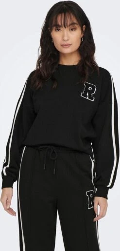 Only Trui Onlselina L/s O-neck Swt 15280427 Black/r Dames Maat - S -Only 576x1200