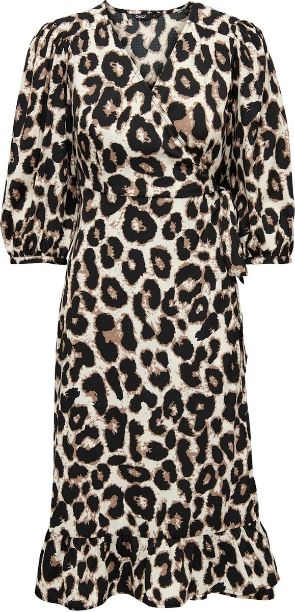 ONLY ONLOLIVIA 3/4 WRAP MIDI DRESS WVN NOOS Dames Jurk - Maat M 3 ONLY ONLOLIVIA 3/4 WRAP MIDI DRESS WVN NOOS Dames Jurk - Maat M