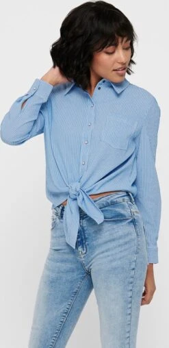 ONLY ONLLECEY LS KNOT SHIRT NOOS WVN Dames Blouse - Maat XS -Only 583x1200 3