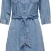 Only Jurk Onlhelle Harlow Ss Belted Dnm Dress 15269104 Medium Blue Demin Dames Maat - L -Only 596x1200 4
