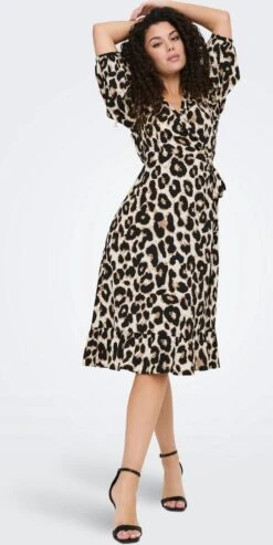 ONLY ONLOLIVIA 3/4 WRAP MIDI DRESS WVN NOOS Dames Jurk - Maat XL -Only 601x1200 5