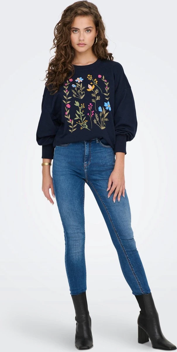 Only Trui Onlemily L/s O-neck Box Ub Swt 15285248 Navy Blazer/front Flower Dames Maat - L 9 Only Trui Onlemily L/s O-neck Box Ub Swt 15285248 Navy Blazer/front Flower Dames Maat - L - Afbeelding 7