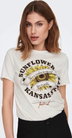 Only T-shirt Onllucy Reg S/s Sunflower Top Box 15286708 Cloud Dancer/sunflower Dames Maat - M -Only 626x1200 2