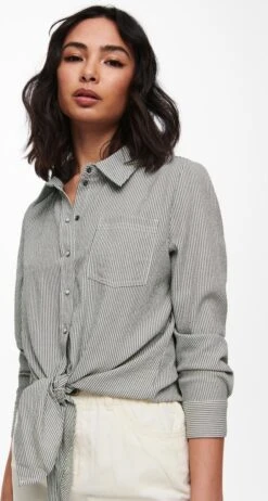 ONLY ONLLECEY LS KNOT SHIRT NOOS WVN Dames Blouse - Maat M -Only 642x1200 4