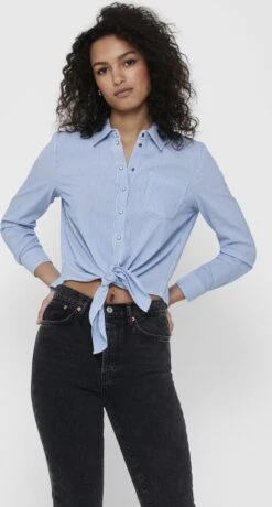 ONLY ONLLECEY LS KNOT SHIRT NOOS WVN Dames Blouse - Maat S -Only 645x1200 3