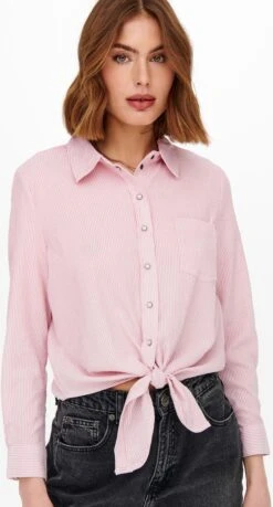 ONLY ONLLECEY LS KNOT SHIRT NOOS WVN Dames Blouse - Maat XXL -Only 646x1200 1
