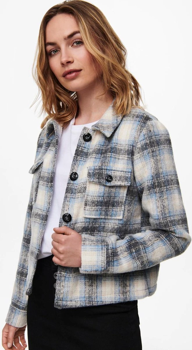 Only Jas Onllou Short Check Jacket Otw Noos 15208838 Pumice Stone/allure Dames Maat - L 3 Only Jas Onllou Short Check Jacket Otw Noos 15208838 Pumice Stone/allure Dames Maat - L