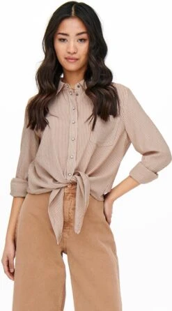 Only Blouse Onllecey Ls Knot Shirt Noos Wvn 15195910 Toasted Coconut Dames Maat - L -Only 664x1200 5