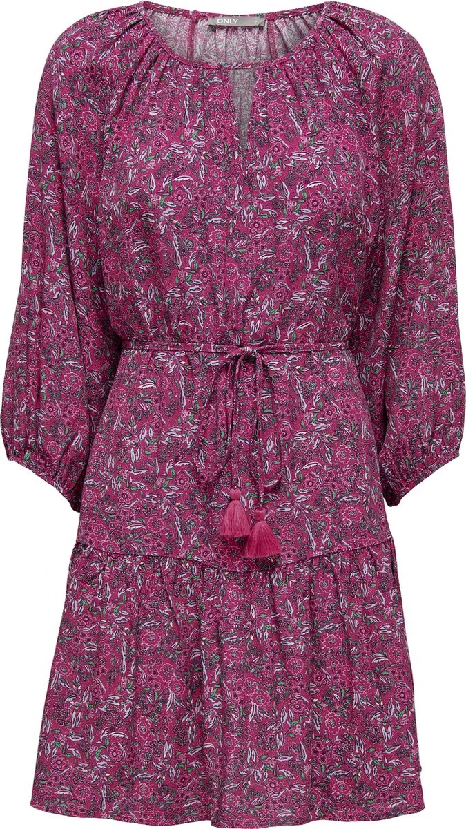 ONLY ONLKEIRA 7/8 TASSEL DRESS PTM Dames Jurk - Maat L