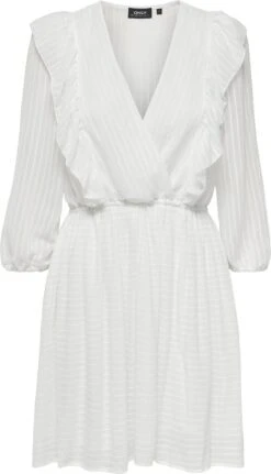 ONLY ONLLONDON 3/4 RUFFLE DRESS NOOS WVN Dames Jurk - Maat L