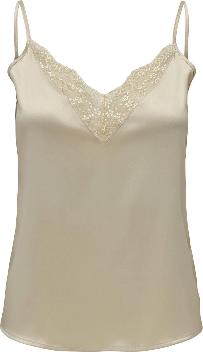 Only ONLVICTORIA SL LACE MIX SINGLET - Creme Beige 11 Only ONLVICTORIA SL LACE MIX SINGLET - Creme Beige - Afbeelding 9