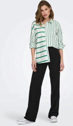 Only Blouse Onlnina Lora Ls Stripe Shirt Wvn 15284276 Creme/amazon Dames Maat - M -Only 702x1200 13