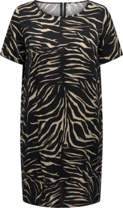 Only Carmakoma Carnova Jurk/tuniek Zwart Zebraprint Maat 42