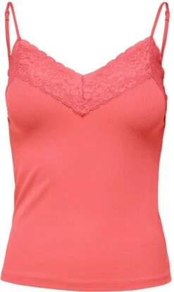 Only Top Onltilde Rib Lace Singlet Jrs 15203792 Georgia Peach Dames Maat - XS