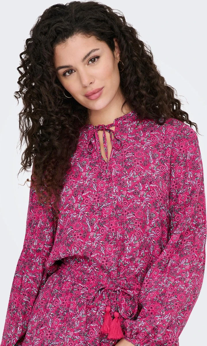 Only Blouse Onlkeira L/s String Top Ptm 15283796 Very Berry/ Floral Boh Dames Maat - XS 14 Only Blouse Onlkeira L/s String Top Ptm 15283796 Very Berry/ Floral Boh Dames Maat - XS - Afbeelding 12