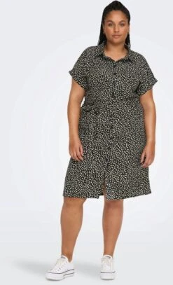 Only Carmakoma Cardiega Jurk Zwart/wit Maat 46