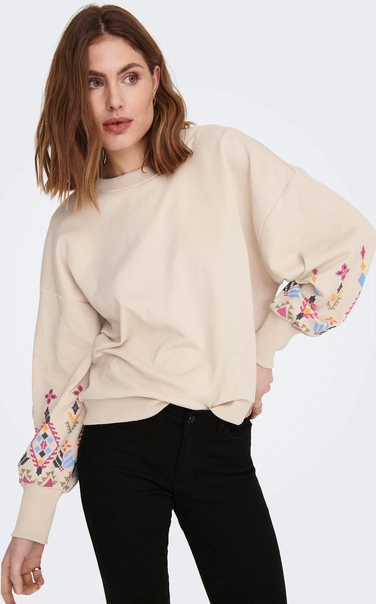 Only Trui Onlemily L/s O-neck Box Ub Swt 15285248 Pumice Stone/sleeve Pat Dames Maat - L 5 Only Trui Onlemily L/s O-neck Box Ub Swt 15285248 Pumice Stone/sleeve Pat Dames Maat - L - Afbeelding 3