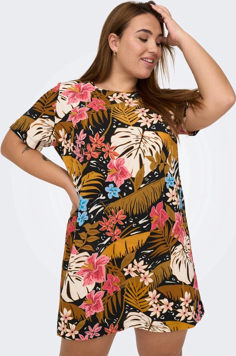 ONLY CARMAKOMA CARLUXODA SS TUNIC DRESS AOP Dames - Maat 44 4 ONLY CARMAKOMA CARLUXODA SS TUNIC DRESS AOP Dames - Maat 44 - Afbeelding 2