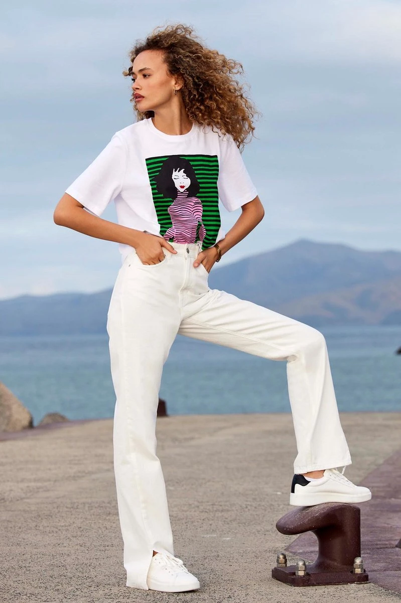 Only T-shirt Onlmauve Boxy S/s Woman Top Box Jr 15286644 Bright White/own Dames Maat - S 5 Only T-shirt Onlmauve Boxy S/s Woman Top Box Jr 15286644 Bright White/own Dames Maat - S - Afbeelding 3