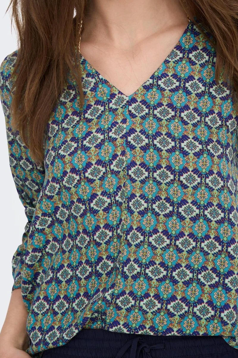 Only T-shirt Onlalma Life Vis L/s Selena Top Ao 15284370 Algiers Blue Dames Maat - S 7 Only T-shirt Onlalma Life Vis L/s Selena Top Ao 15284370 Algiers Blue Dames Maat - S - Afbeelding 5